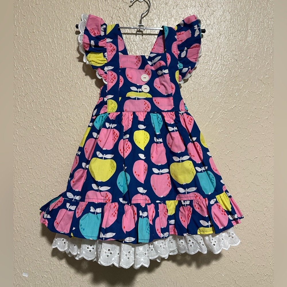 Eleanor Ross Dress Size‎ 2 Apple Print Eyelet Hem